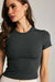 7 Diamonds - Core Ribbed Crop Tee - Basil - Detail