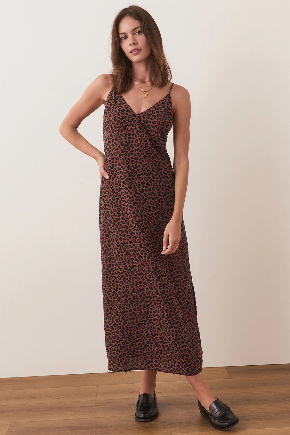 Marine Layer - Gabrielle Slip Dress - Leopard - Front