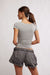 Free People - Clean Lines Baby Tee - Heather Grey - Back