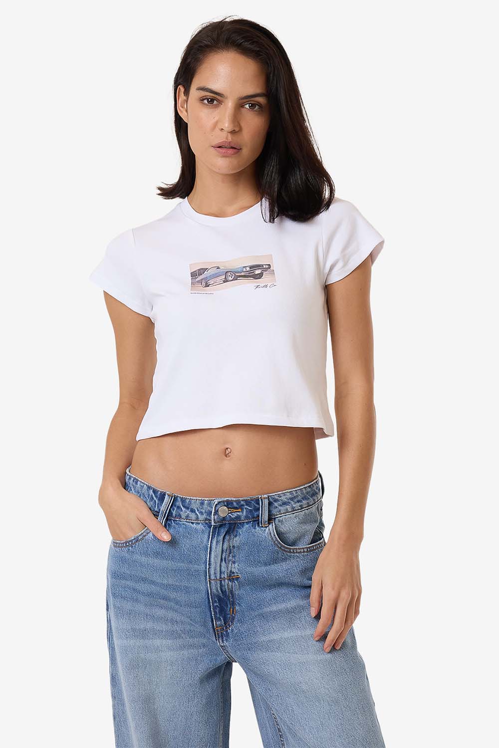 Thrills - Paradise Wheels Mini Tee - White - Front