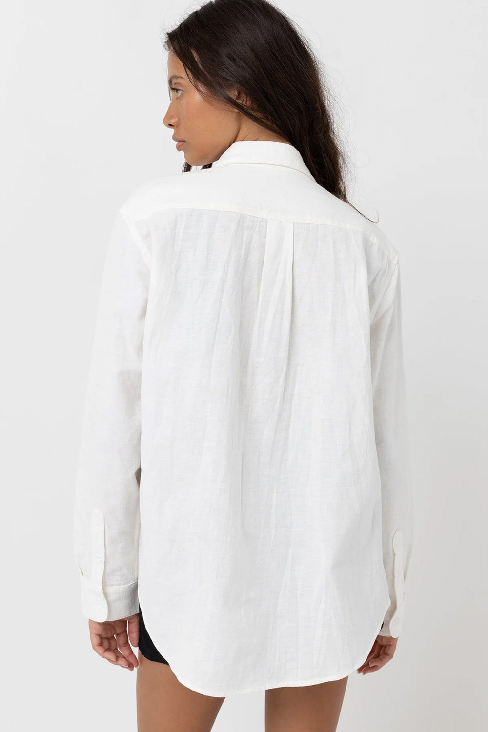 Rhythm - Classic Long Sleeve Shirt - White - Back