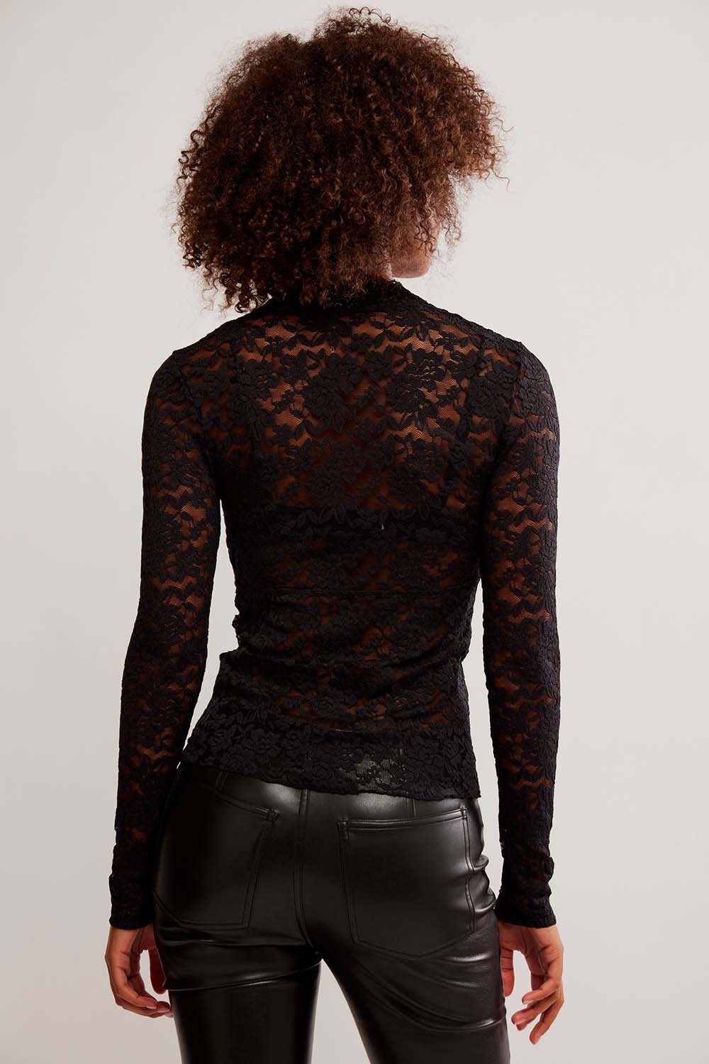 Free People - All Day Lace LS - Black - Back