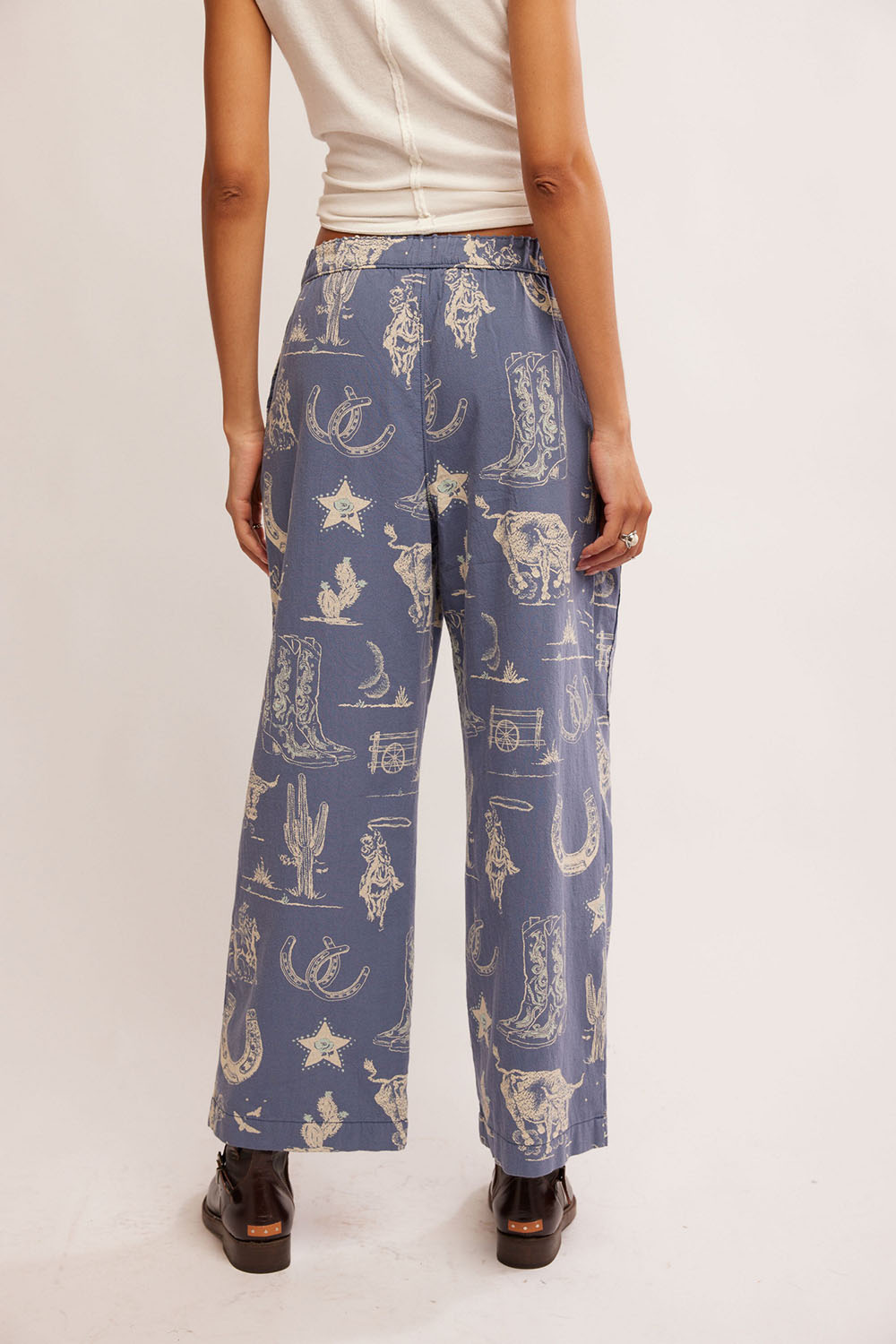 Free People - Seaside Pull-On Pant - Indigo Combo Rodeo - Back