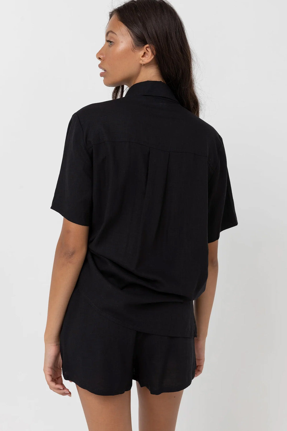 Rhythm - Classic Lounge Shirt - Black - Back