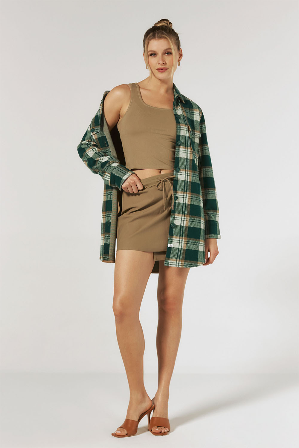 7 Diamonds - Generation Plaid Shacket - Basil