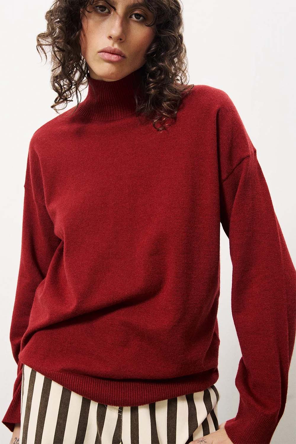 FRNCH - Noure Sweater - Bordeaux - Detail