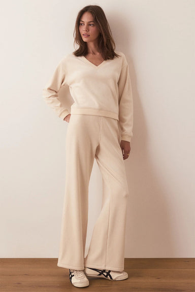 Marine Layer - Velour Corduroy Wide Leg Pant - Cream