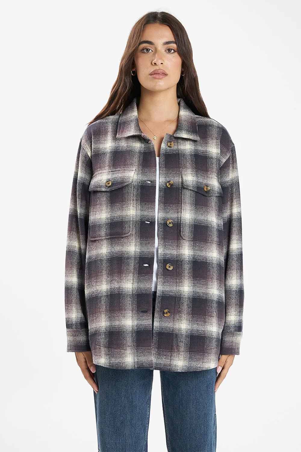 Thrills - Barrio Overshirt - Deep Plum - Front