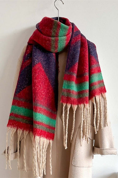 Accity - Autumn/Winter Pattern Scarf - Red