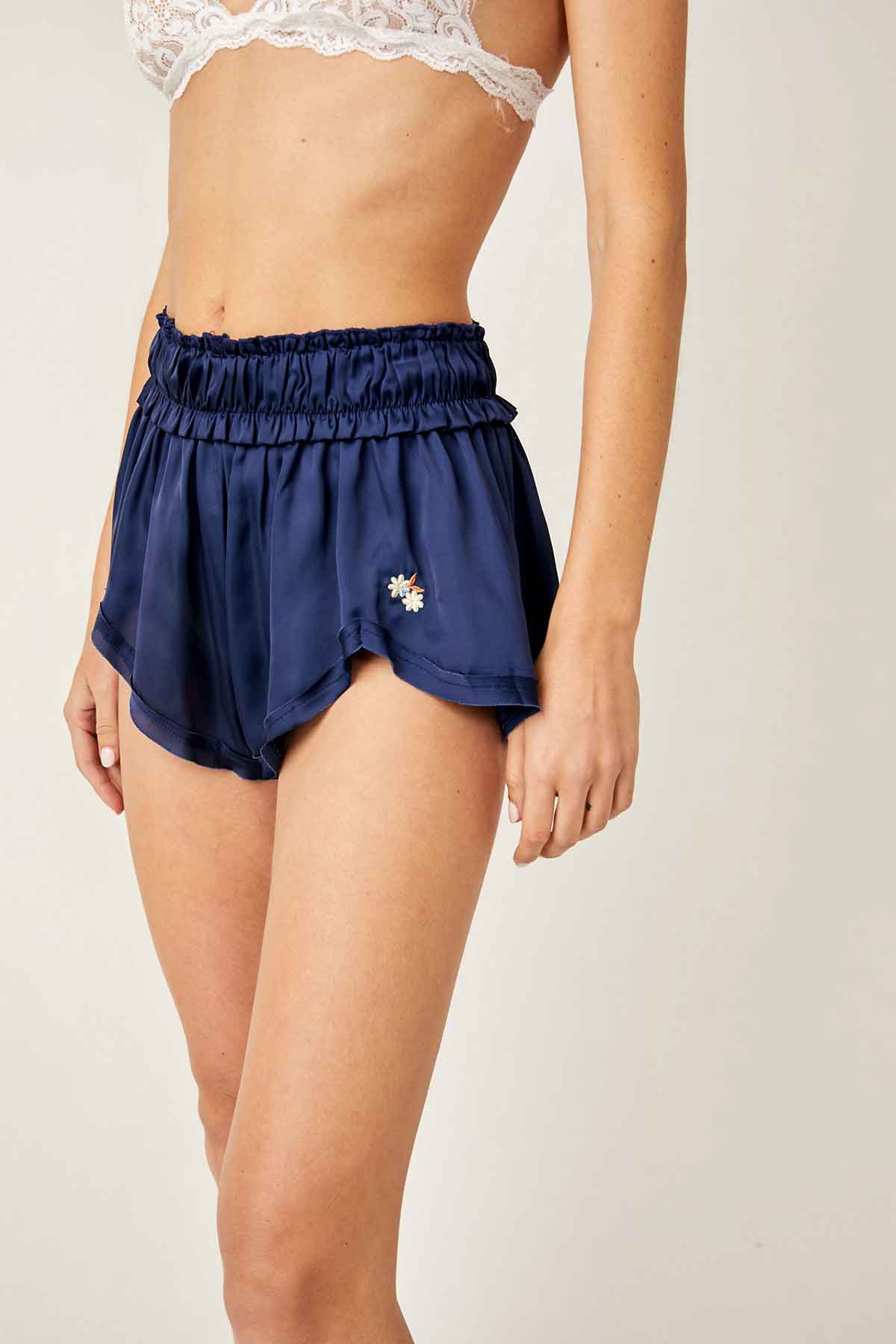 Free People - Like Honey PJ Short - Navy Coat - Side