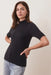 Marine Layer - Lexi Rib Mock Neck Top - Black - Front