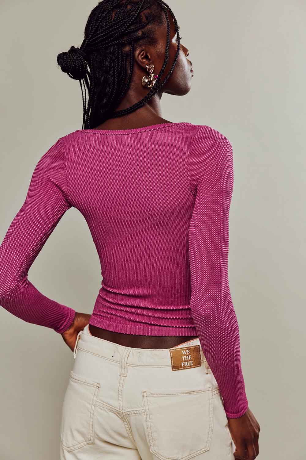 Free People - Clean Slate Smls Layering Top - Boysenberry - Back