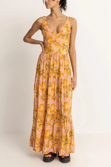 Rhythm - Mahana Floral Maxi Dress - Yellow - Front