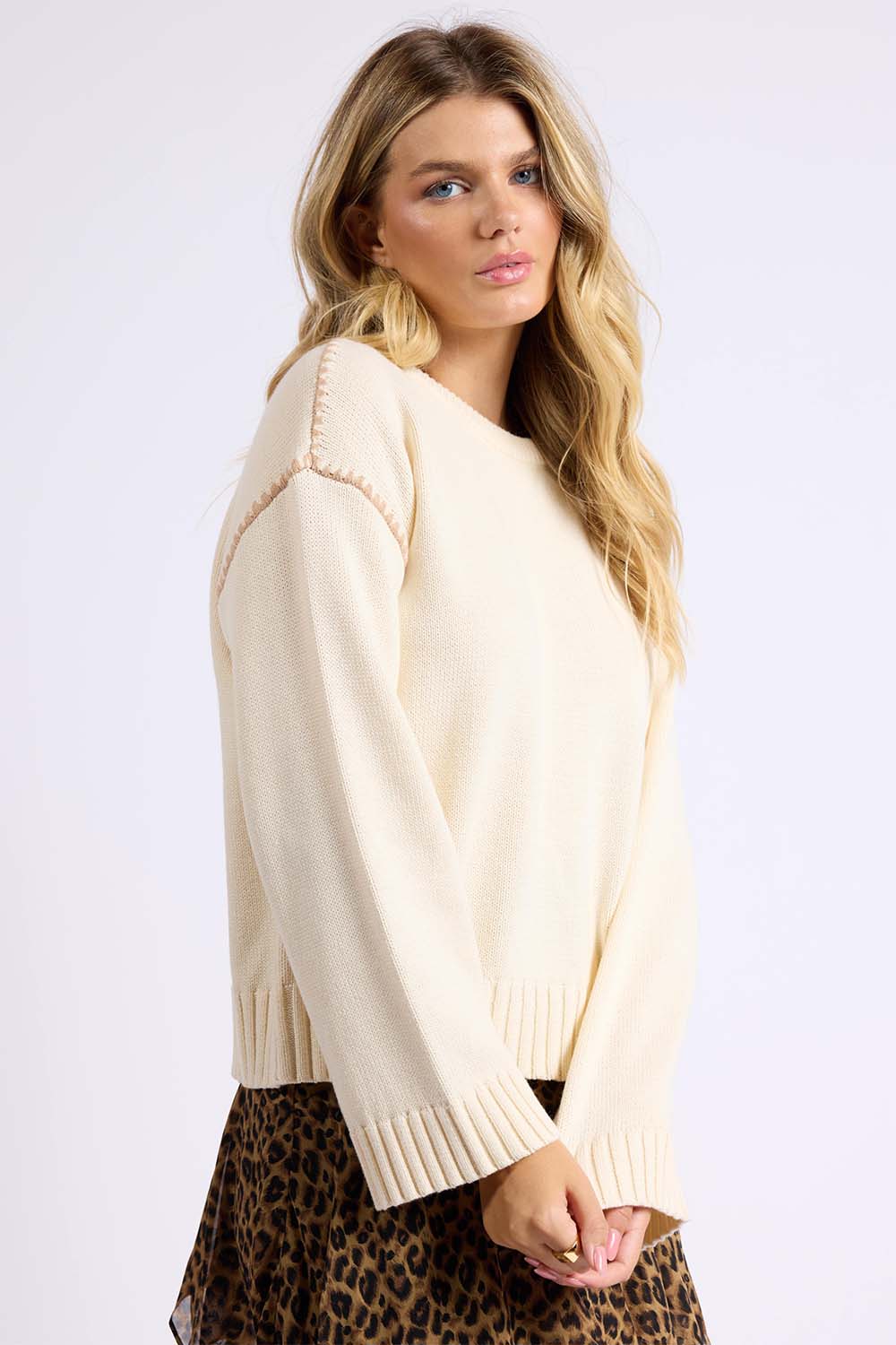 Sage the Label - Sally Pullover - Cream - Side