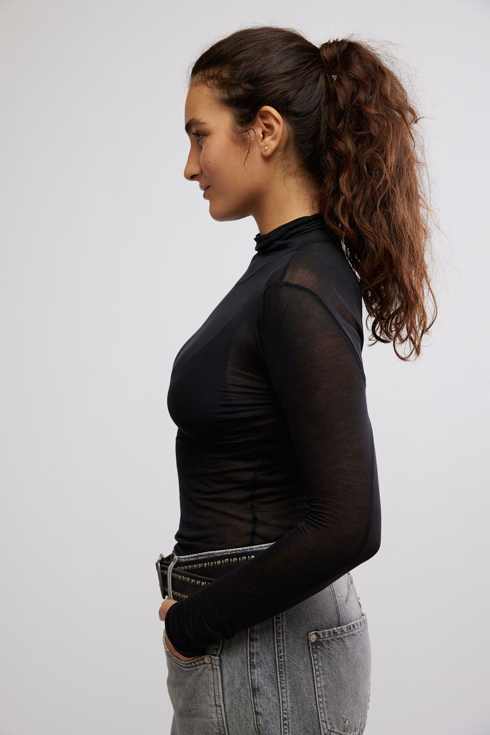 Free People - On Air Turtleneck - Black - Side