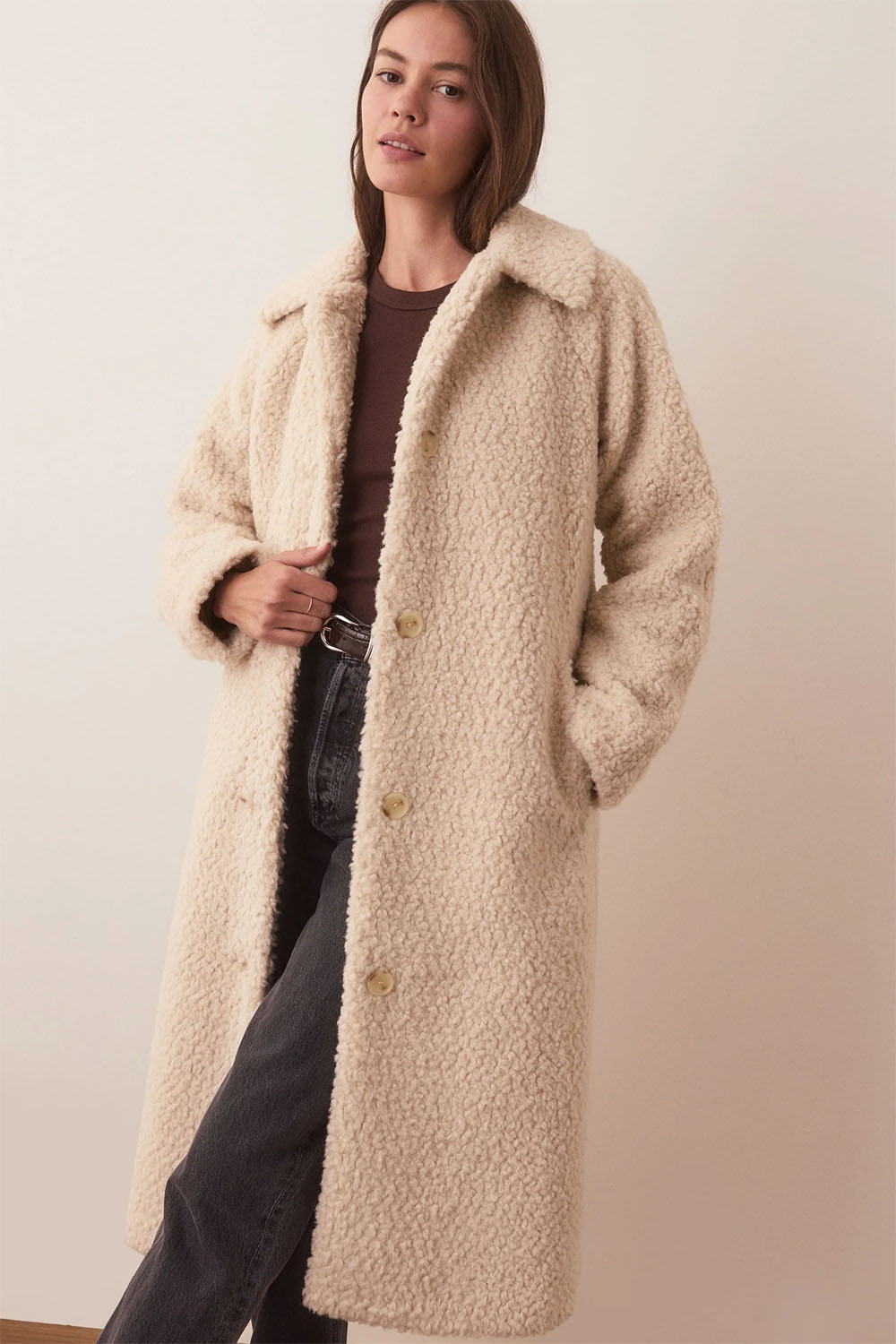 Marine Layer - Aspen Coat - Cream - Profile