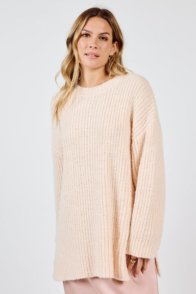 Sadie & Sage - Your Needs Ribbed Sweater - Cream - Front