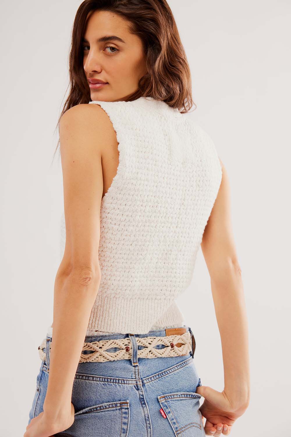 Free People - WTF Ava Vest - Sugar Straw - Back