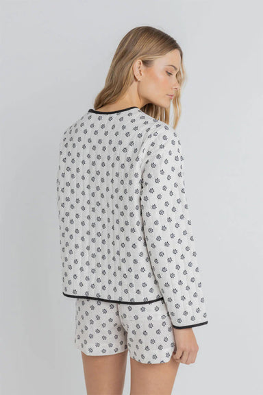 Rhythm - Domino Floral Quilted Jacket - Oat - Back