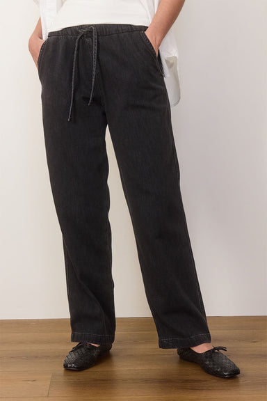 Marine Layer - Denim Drawstring Pant - Black - Front