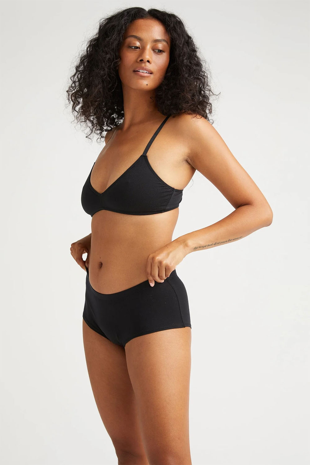 Richer Poorer - Stretch Lyocell Boyshort - Black - Side