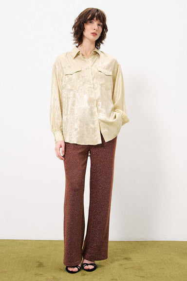 FRNCH - High Winter Woven Shirt - Champagne - Front