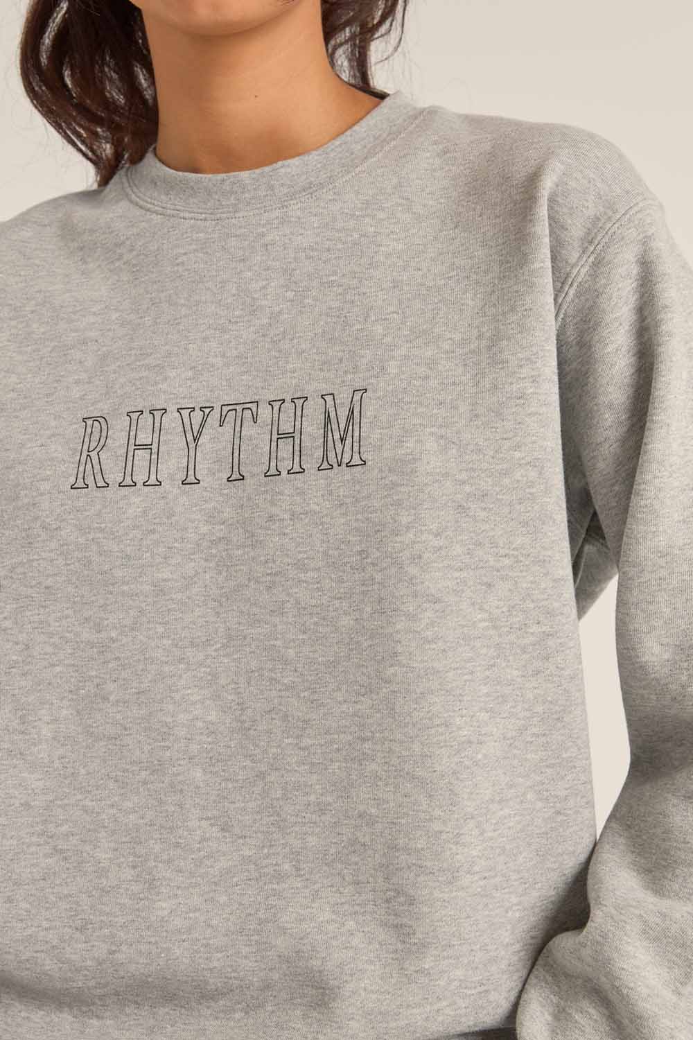 Rhythm - Flagship Boyfriend Crew - Grey Heather - Detail