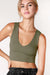 Niki Biki - Plunge V-Neck Crop Top - Dusty Olive