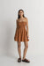 Rhythm - Classic Shirred Mini Dress - Caramel