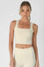 Niki Biki - Clean Line Square Neck Top - Butter Cream