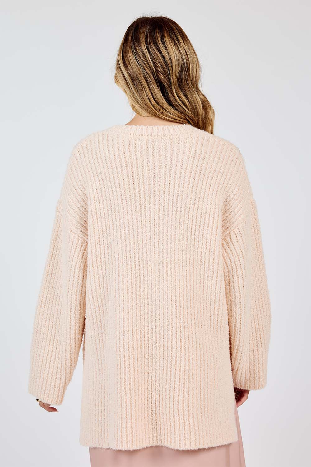 Sadie & Sage - Your Needs Ribbed Sweater - Cream - Back