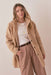 Marine Layer - Stephanie Cocoon Coat - Camel Herringbone - Front