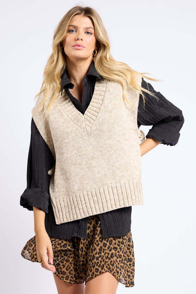 Sage the Label - Individuality Sweater Vest - Oatmeal - Front