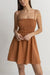 Rhythm - Classic Shirred Mini Dress - Caramel - Front