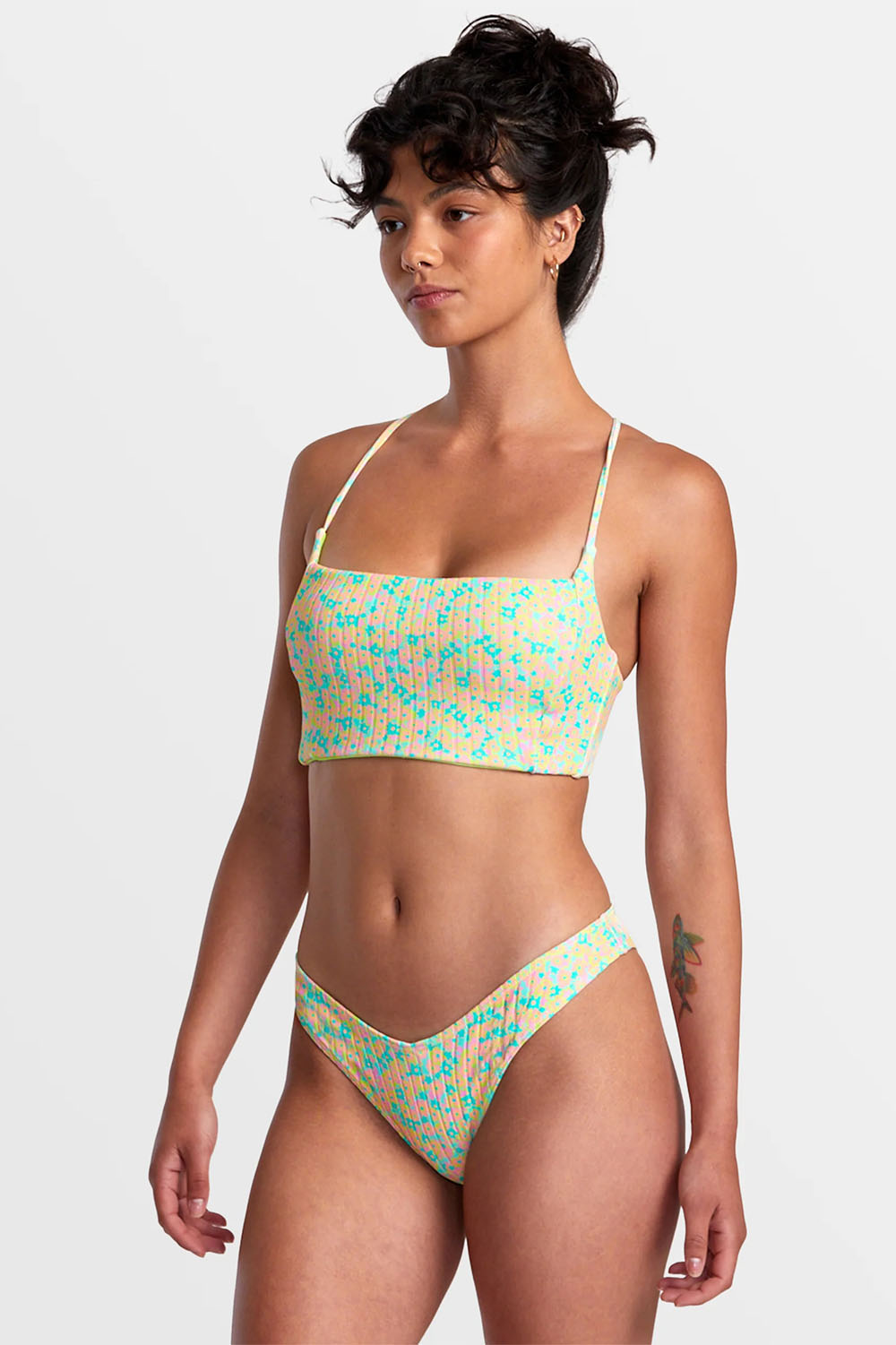 RVCA - Confetti V Medium French - Neon Green - Side