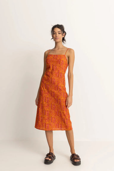 Rhythm - Adia Paisley Midi Dress - Orange - Profile