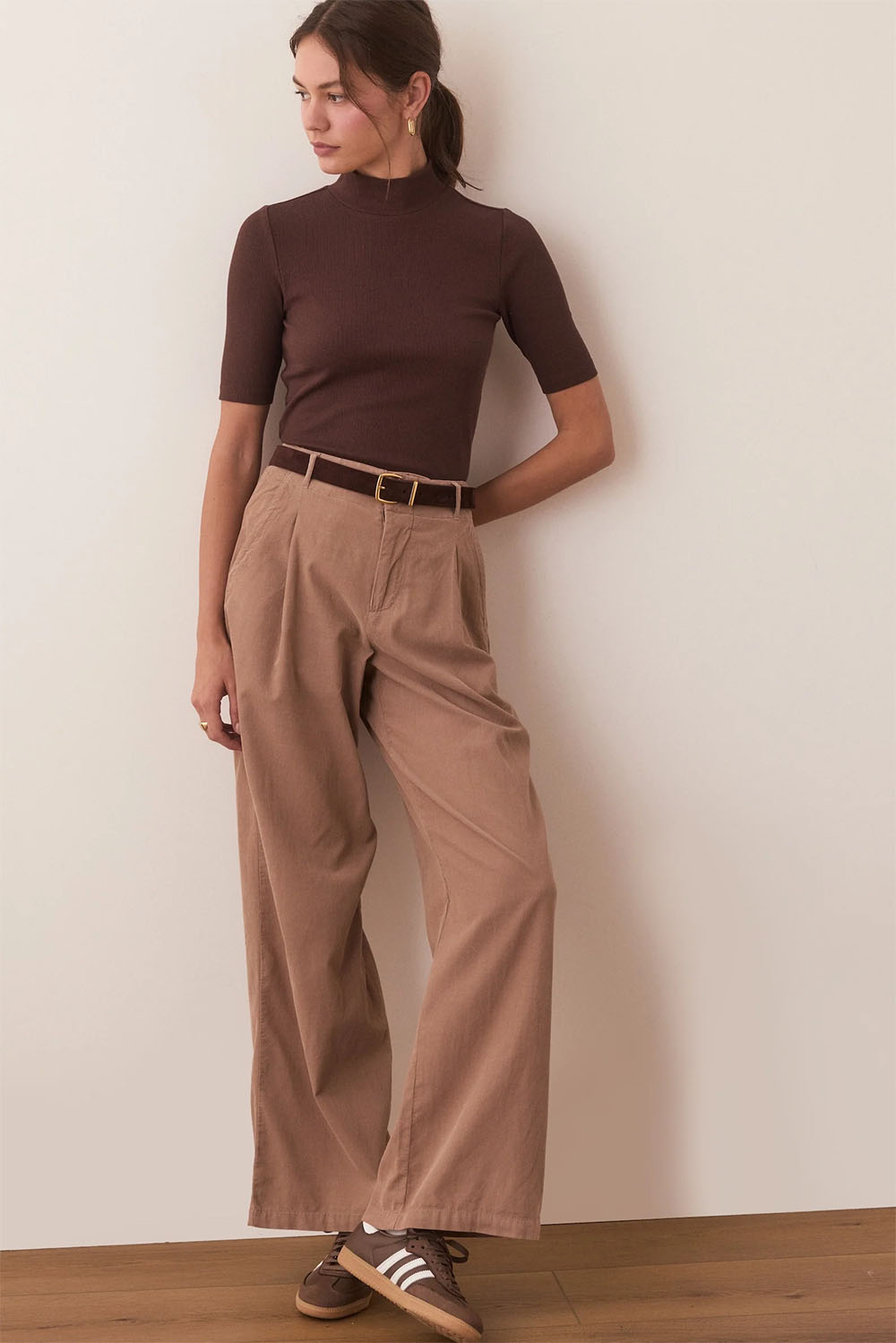 Marine Layer - Lexi Rib Mock Neck Top - Cappuccino