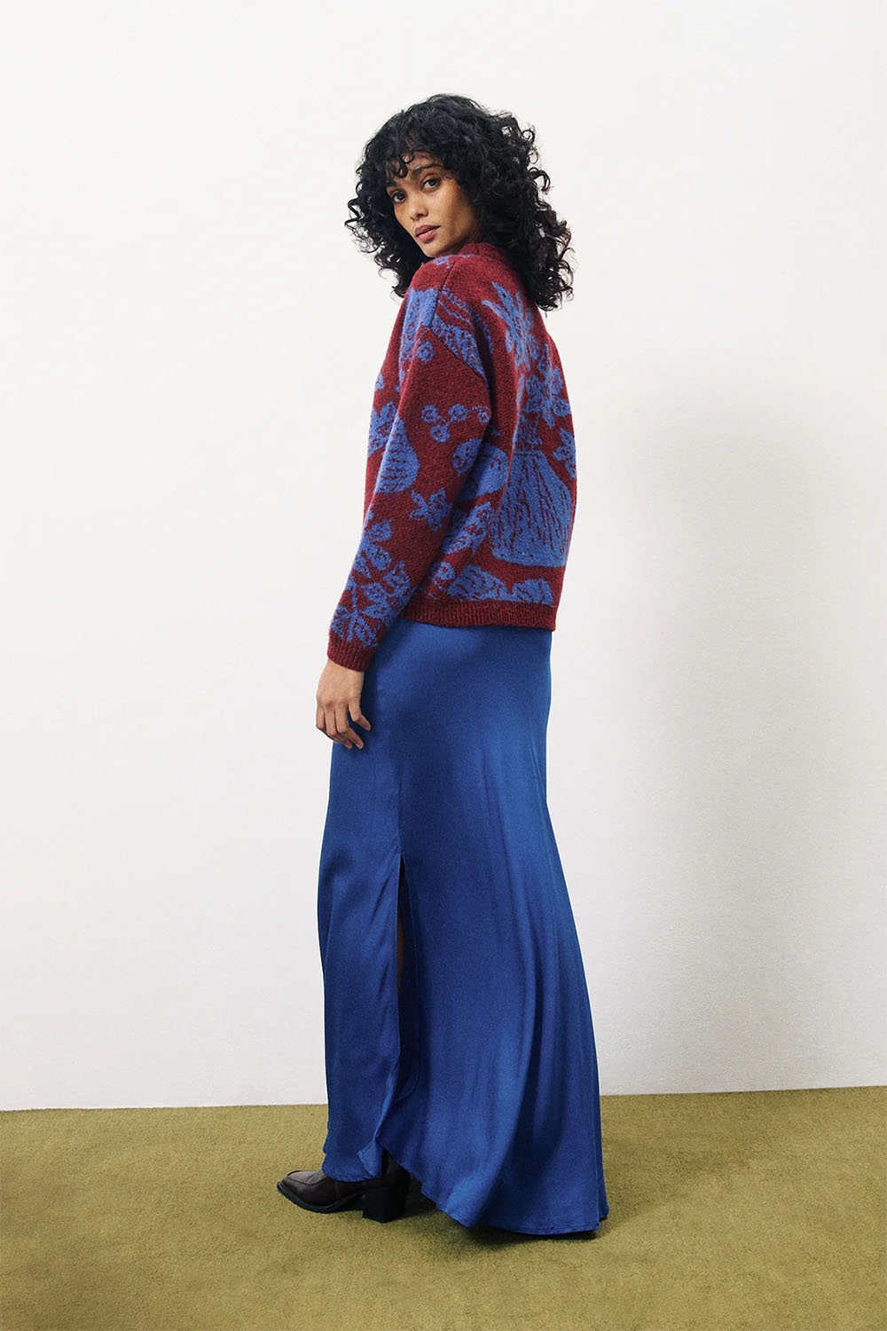 FRNCH - Egenie Sweater - Flora Blue - Side