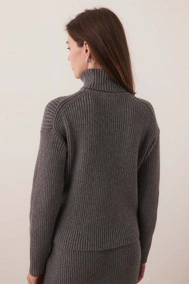 Marine Layer - Isla Knit Turtleneck - Charcoal - Back