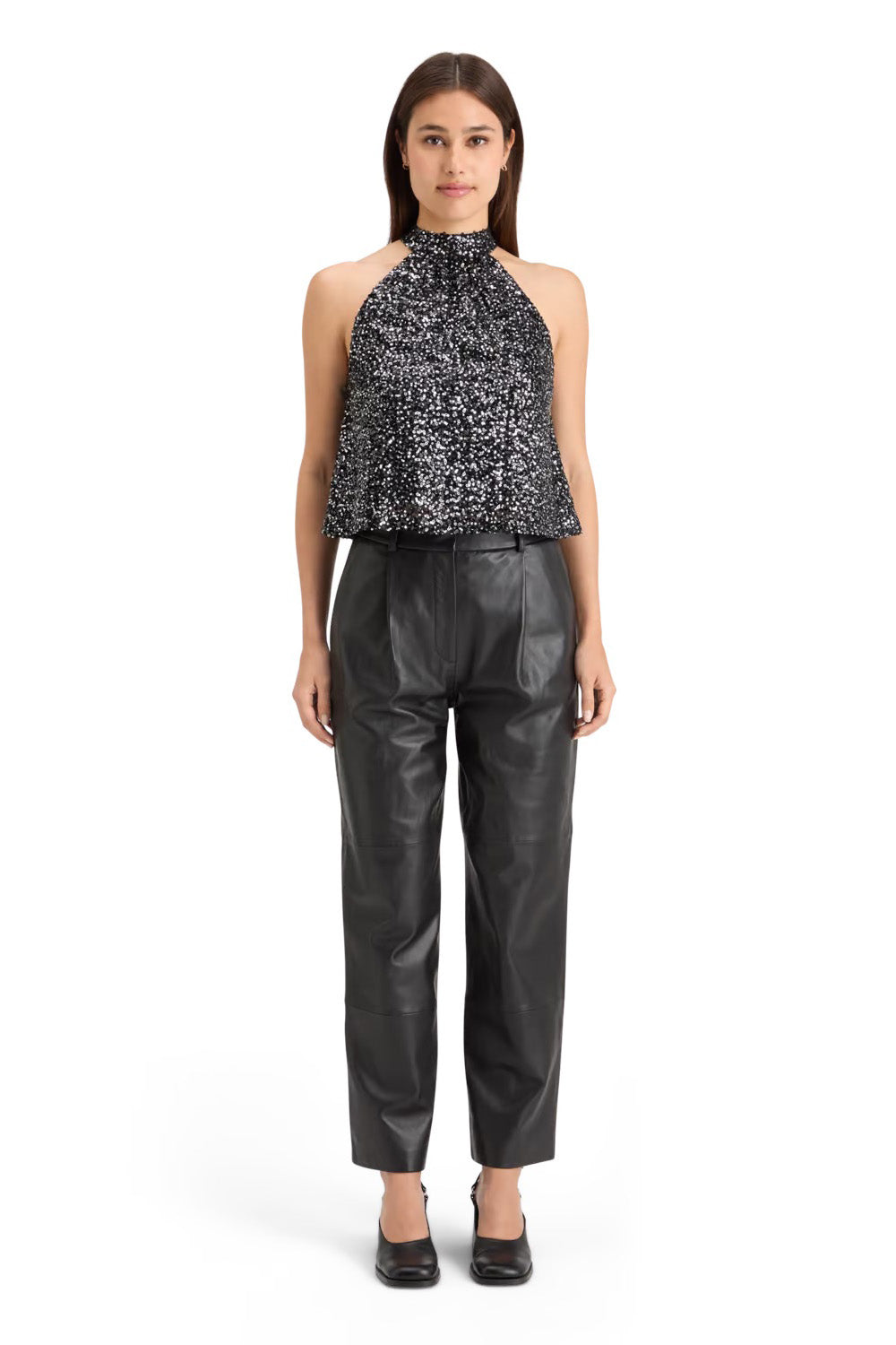 Scotch & Soda - Sequin Tank Top - Silver Black Sequins