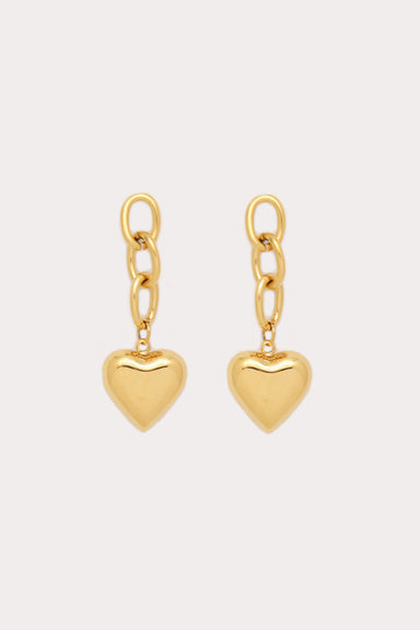 Petit Moments - Heart Drop Earrings - Gold