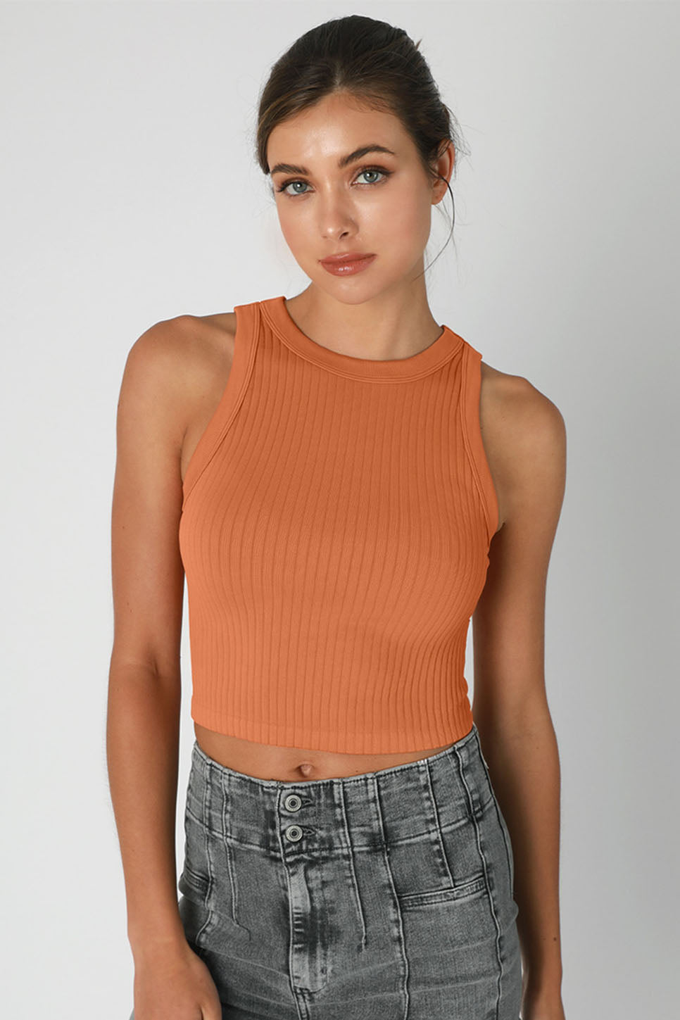 Niki Biki - Wide Ribbed Tank Top - Sunburn