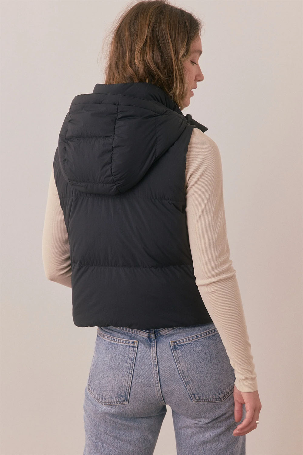 Marine Layer - Zoe Puffer Vest - Black - Back