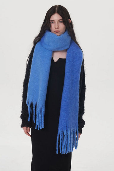 Accity - Two Tone Mohair Scarf - Blue