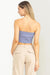 Double Zero - Strapless Ribbed Crop Top - Pale Indigo - Back