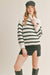 Sadie & Sage - Aki Striped Sweater - Ivory Black - Front