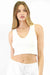 Niki Biki - Plunge V-Neck Crop Top - White