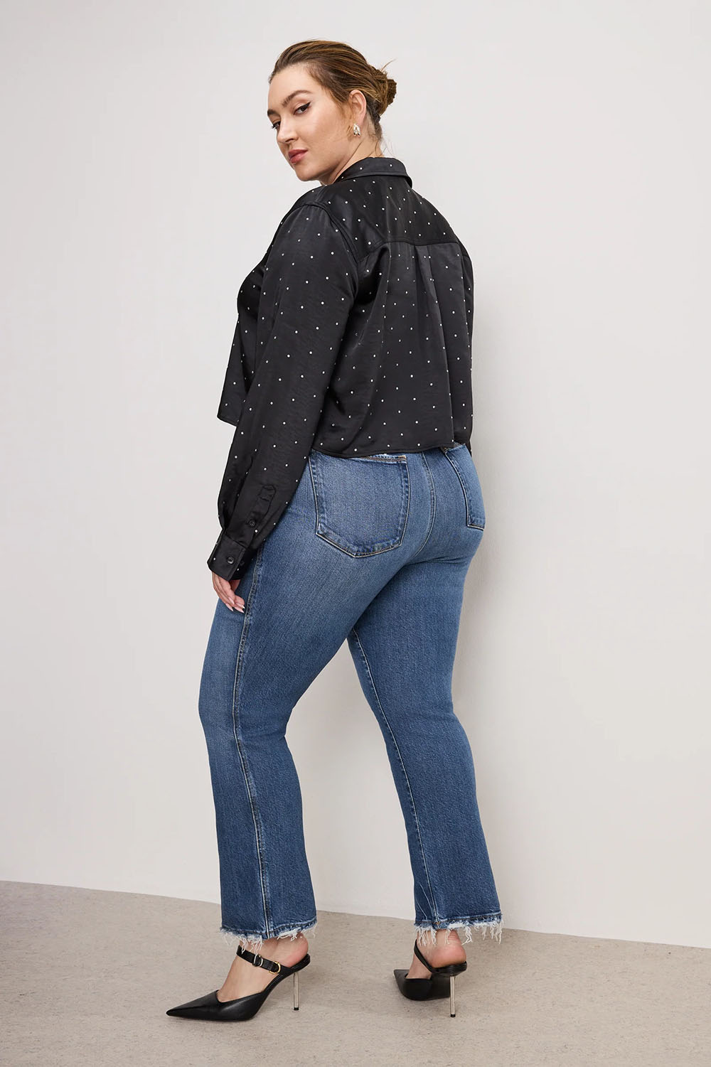 Good American - Good Curve Straight Jeans - Indigo - Side