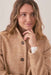 Marine Layer - Stephanie Cocoon Coat - Camel Herringbone - Collar