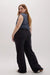 Richer Poorer - Recycled Fleece Wide Leg Pant - Mineral Black - Back